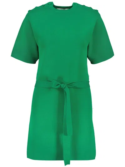 Yves Salomon Knitted T-shirt Dress In Green