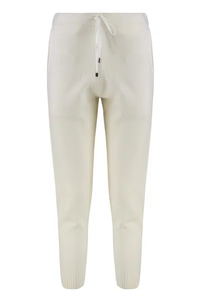 Yves Salomon Knitted Track-pants In Neutral