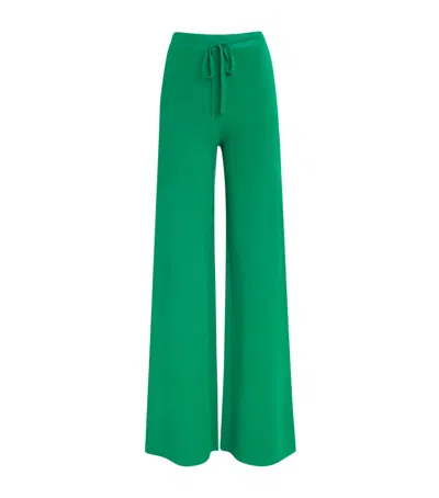 Yves Salomon Knitted Wide-leg Trousers In Green