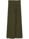 Yves Salomon Knitted Wide-leg Trousers In Green
