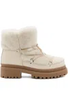 Yves Salomon Shearling And Leather Ankle Boots In White