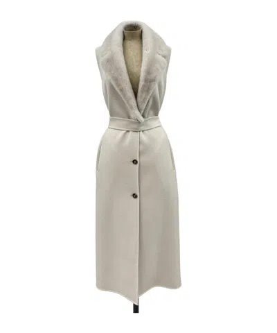 Yves Salomon Lace-up Vest In Brown