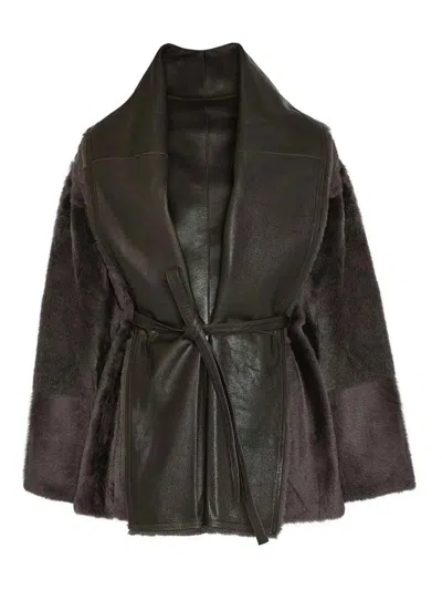 Yves Salomon Lacon Jacket In Brown