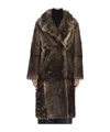 Yves Salomon Double-breasted Lamb Fur Coat In Brown