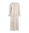 Yves Salomon Extra Long Toscana Lambskin Coat In White
