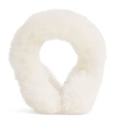 Yves Salomon Lamb Fur Earmuffs In Sand