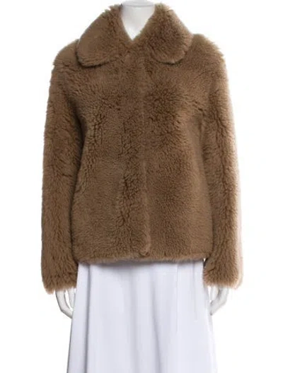 Pre-owned Yves Salomon Lamb Fur Faux Fur Jacket In Neutral