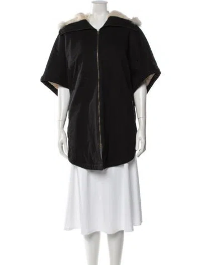 Pre-owned Yves Salomon Lamb Fur Fur Coat In Black