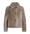 Yves Salomon Lamb Fur Jacket In Brown