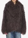 Yves Salomon Long-sleeved Fur In Brown
