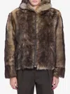 Yves Salomon Zip-up Lamb Fur Coat In Brown