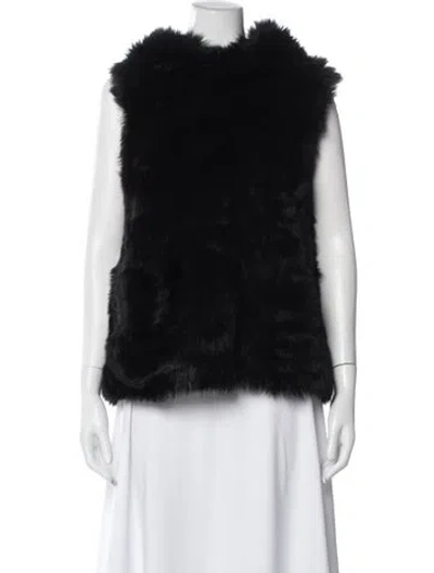Pre-owned Yves Salomon Lamb Fur Vest In Black