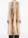 Yves Salomon Long Lamb Fur Vest In Neutral
