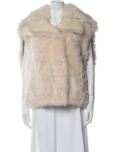 Pre-owned Yves Salomon Lamb Fur Vest In Neutral