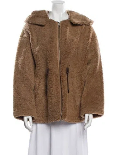 Pre-owned Yves Salomon Lamb Leather Coat In Brown