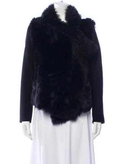 Pre-owned Yves Salomon Lamb Leather Faux Fur Jacket In Multi