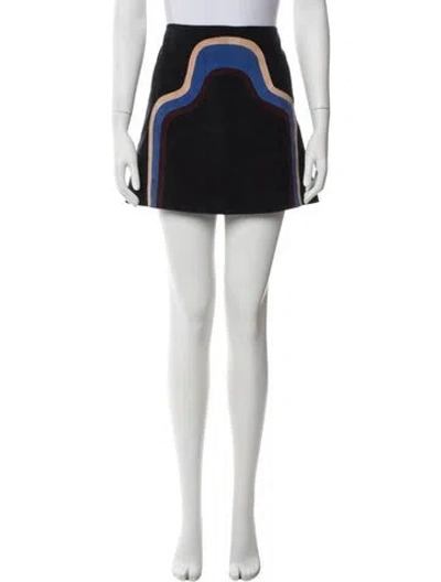 Pre-owned Yves Salomon Lamb Leather Mini Skirt In Black