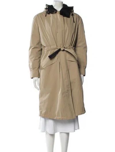 Pre-owned Yves Salomon Lamb Leather Puffer Coat In Neutral