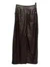 Yves Salomon Lamb Leather Straight-leg Trousers In Brown
