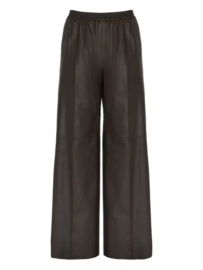 Yves Salomon Lamb-leather Trousers In Brown