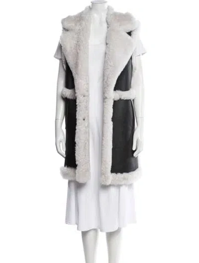 Pre-owned Yves Salomon Lamb Leather Vest In Black