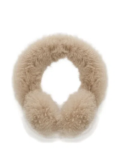 Yves Salomon Lamb-shearling Earmuffs In Neutral