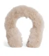 Yves Salomon Lamb Shearling Earmuffs In Neutral