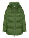 Yves Salomon Lambshearling-collar Down Coat In Multi