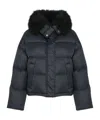 Yves Salomon Doushort Down Jacket Fluffy Lambswool Trimdoune 60cm Clothing In Black