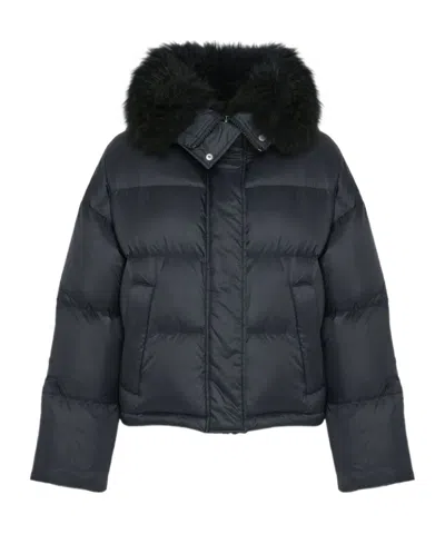 YVES SALOMON LAMBSHERLING-TRIM PUFFER JACKET