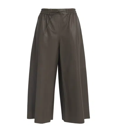 Yves Salomon Lambskin Culottes In Green