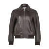 Yves Salomon Lambskin Leather Jacket In Green