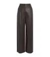 Yves Salomon Lambskin Wide-leg Trousers In Brown
