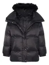 Yves Salomon Army Collection Mid Length Down Jacket In Black
