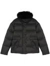 Yves Salomon Lambswool-trim Puffer Jacket In Black