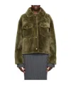 Yves Salomon Lapel Snap Casual Jacket In Green