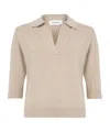 Yves Salomon Wool And Cashmere Polo-shirt Collar Sweater In Nude