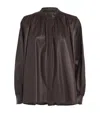 Yves Salomon Leather Blouse In Beige