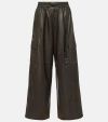 YVES SALOMON LEATHER CARGO PANTS