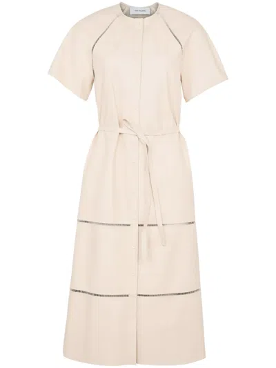 Yves Salomon Leather Dress In 中性色