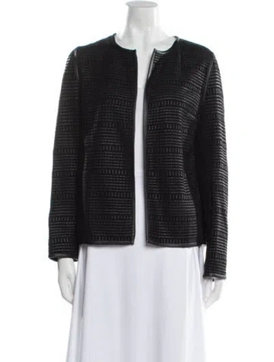Pre-owned Yves Salomon Leather Evening Jacket In Black