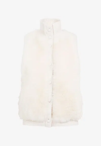 YVES SALOMON LEATHER FUR GILET