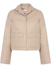 Yves Salomon Leather Cropped Overshirt In Brown