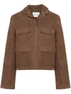 Yves Salomon Leather Jacket In Brown