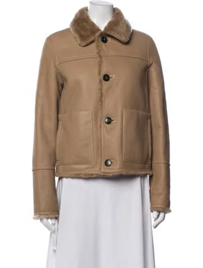 Pre-owned Yves Salomon Leather Jacket In Brown
