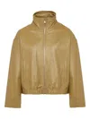Yves Salomon Leather Jacket In Gold
