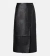 Yves Salomon Leather Midi Skirt In Black