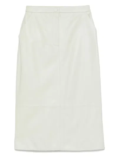 Yves Salomon Leather Mini Skirt In Green