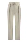 Yves Salomon Leather Trousers In Sand