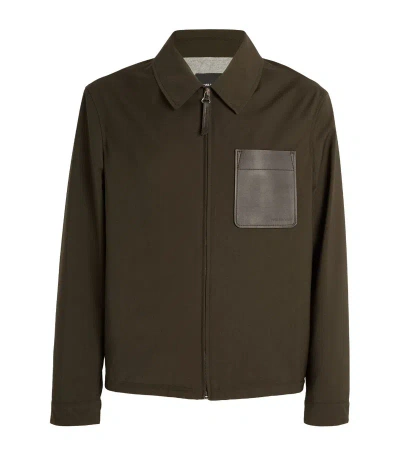 Yves Salomon Leather-patch-pocket Jacket In Grey